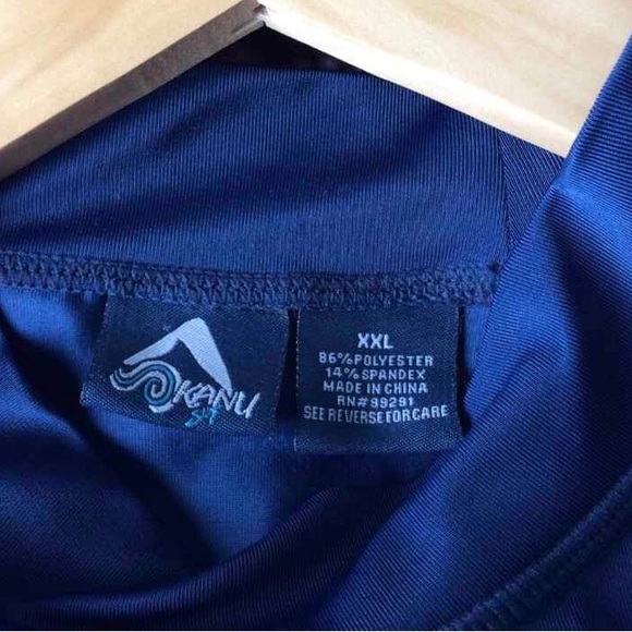 EUC Kanu Surf Royal Blue Rash Guard XXL Long Sleeve - Picture 3 of 4